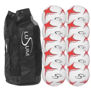 10 x Lusum Optio Netballs and Bag