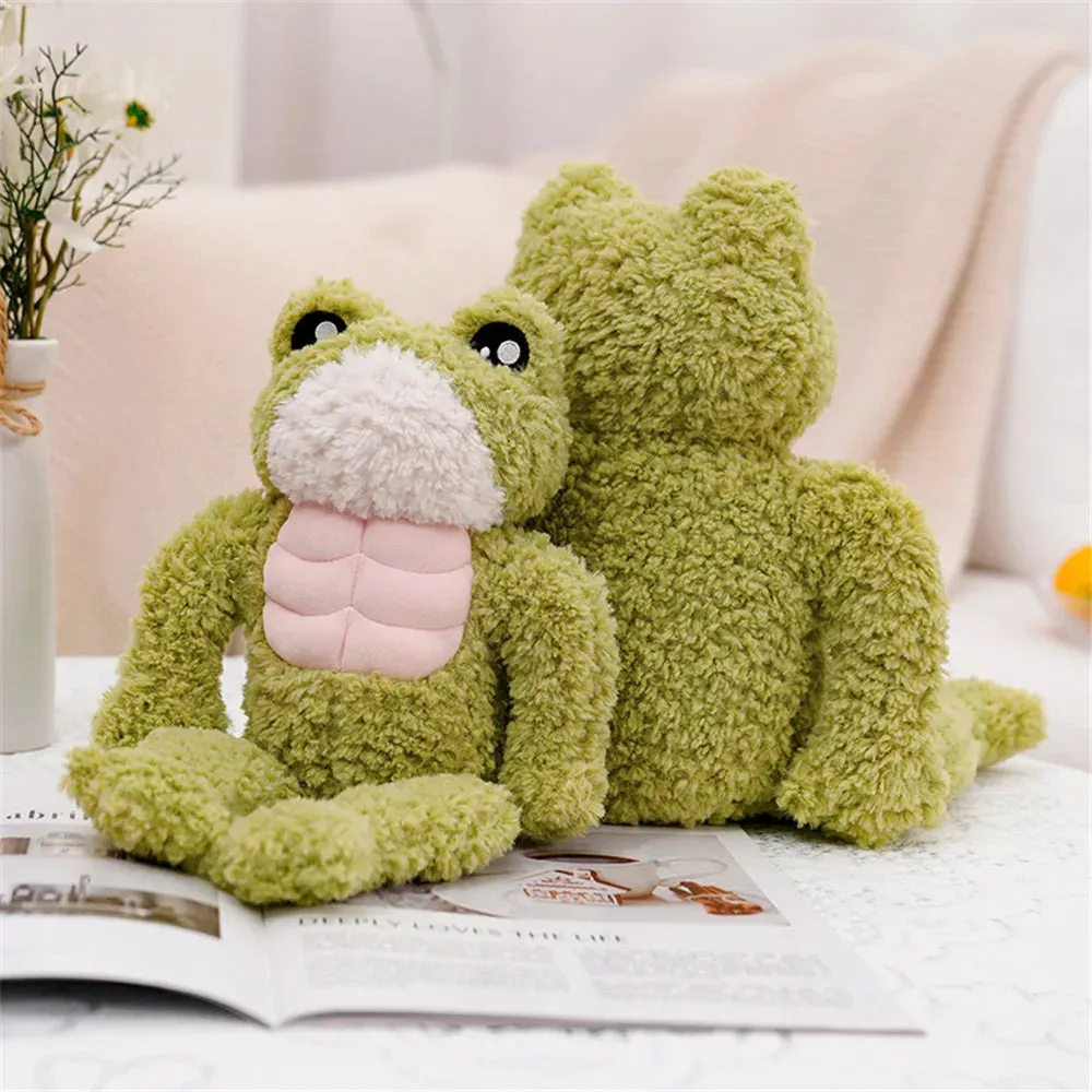 35/45cm Kawaii  Muscle Frog Doll Stuffed Animal Cute Frog Plush Toy Sleeping Plushies Appease Gifts For Child For Girl