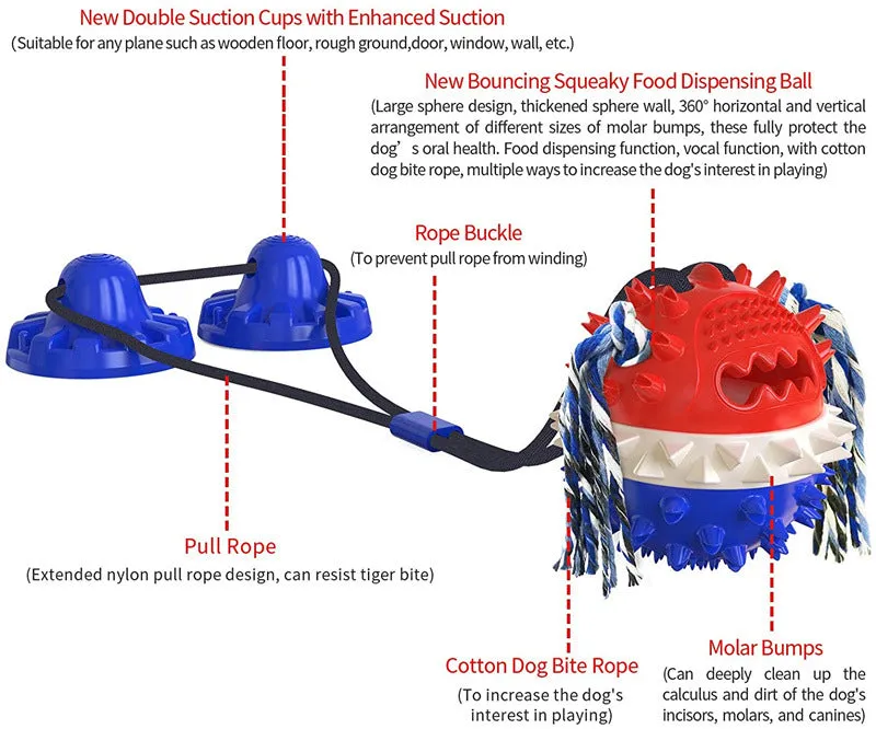 Aggressive Chew Dog Toy Large Dog Interactive Toy Aggressive Chew Dog Indestructible Toy Suction Cup