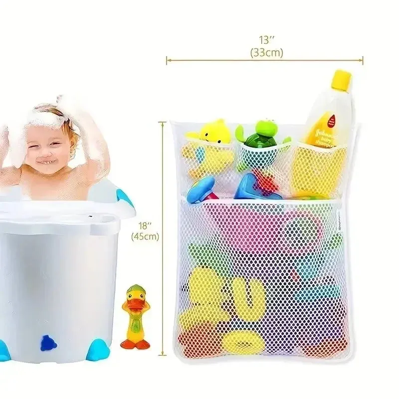 Baby Bathroom Mesh Bag Shower Bath Toys Storage with Strong Suction