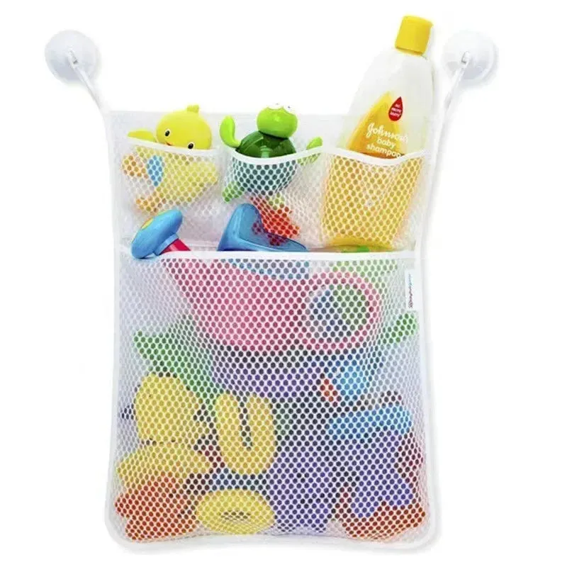 Baby Bathroom Mesh Bag Shower Bath Toys Storage with Strong Suction