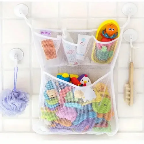 Baby Bathroom Mesh Bag Shower Bath Toys Storage with Strong Suction