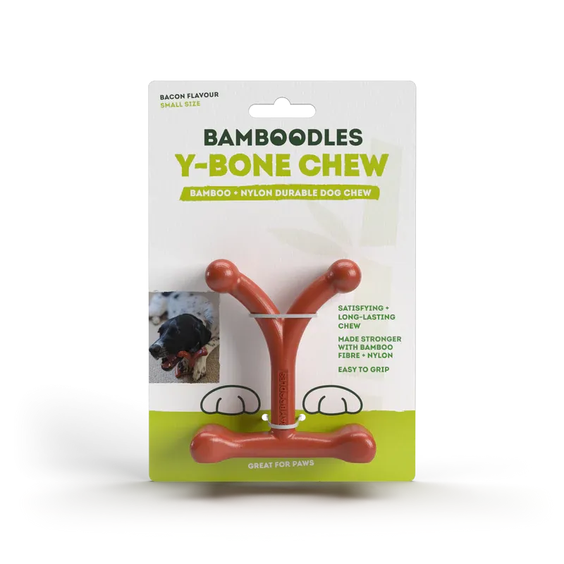 Bamboodles Small Bacon Y Bone Chew