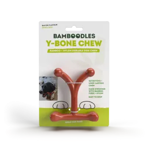 Bamboodles Small Bacon Y Bone Chew