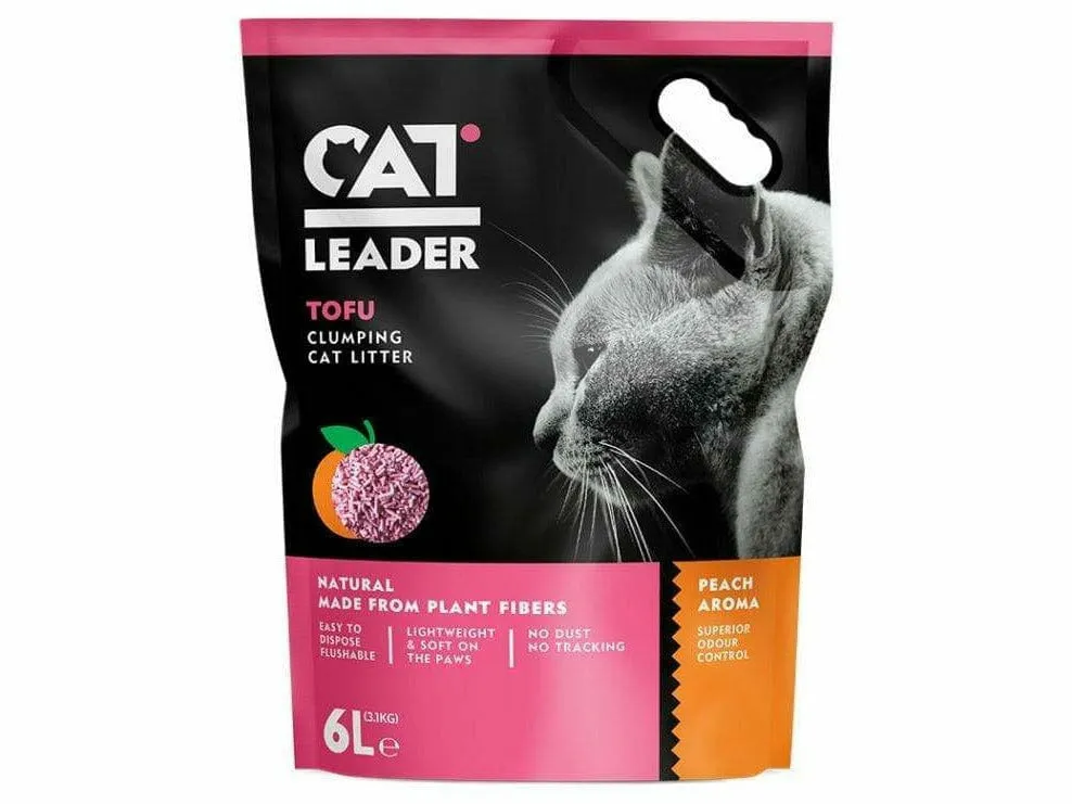 CAT LEADER TOFU CLUMPING PEACH 6LT