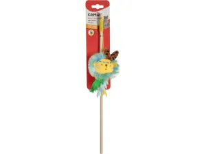 Cat toy in polyester and wood with catnip and bell, rod with Jungle Themes - 40cm