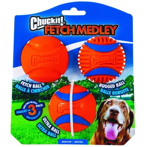 Chuckit Fetch Medley Ball Gen 3 Medium Dog Toy Set^^^