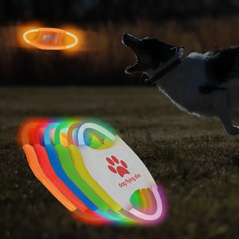 Dog Toys Flying Discs Frisbee Light Glowing LED Luminous