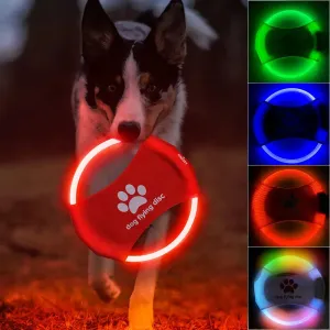 Dog Toys Flying Discs Frisbee Light Glowing LED Luminous