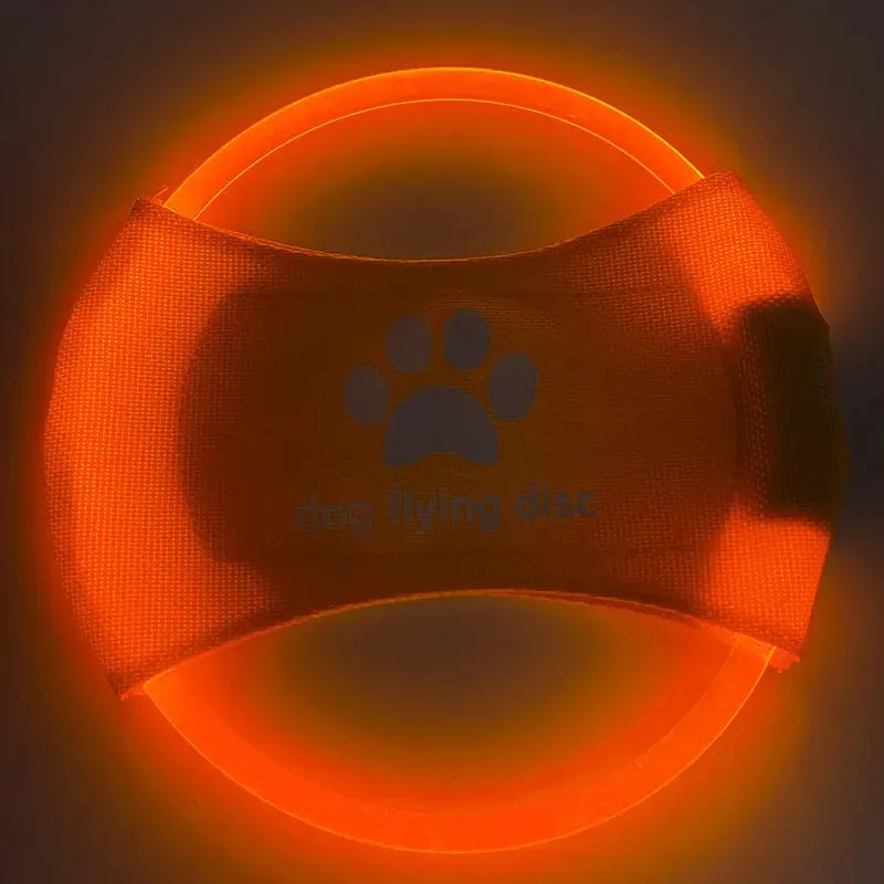 Dog Toys Flying Discs Frisbee Light Glowing LED Luminous