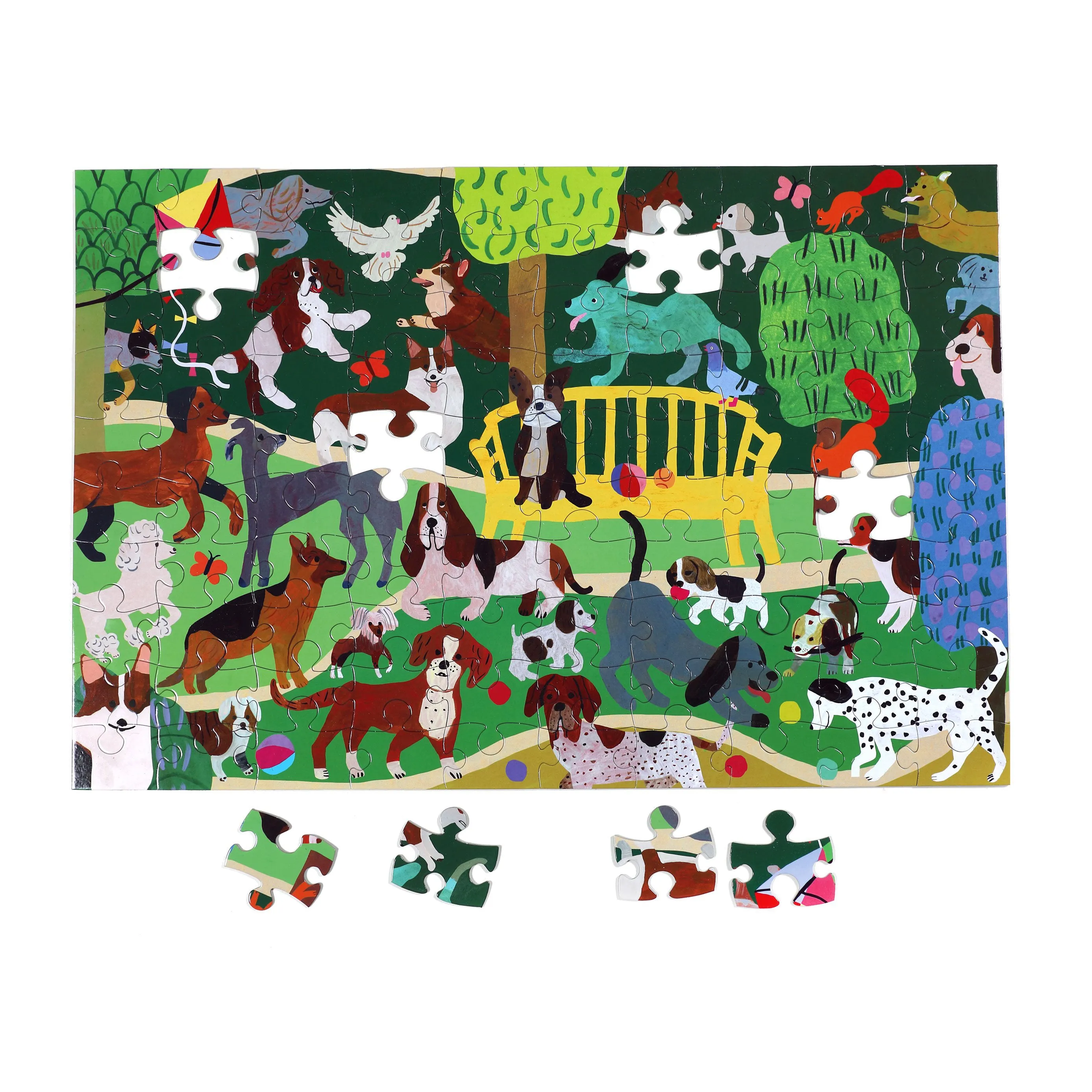 eeBoo Dogs At Play 100 Pc Puzzle