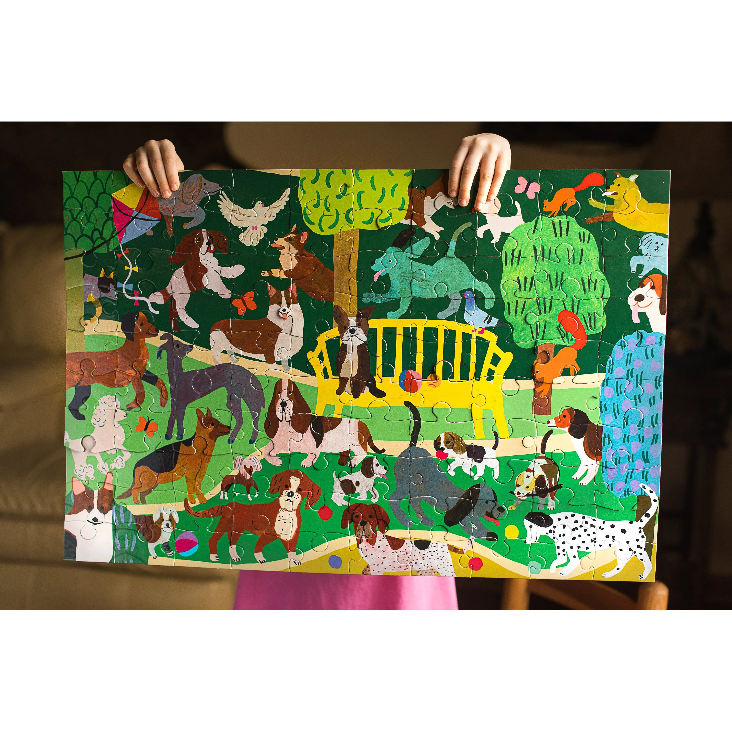 eeBoo Dogs At Play 100 Pc Puzzle