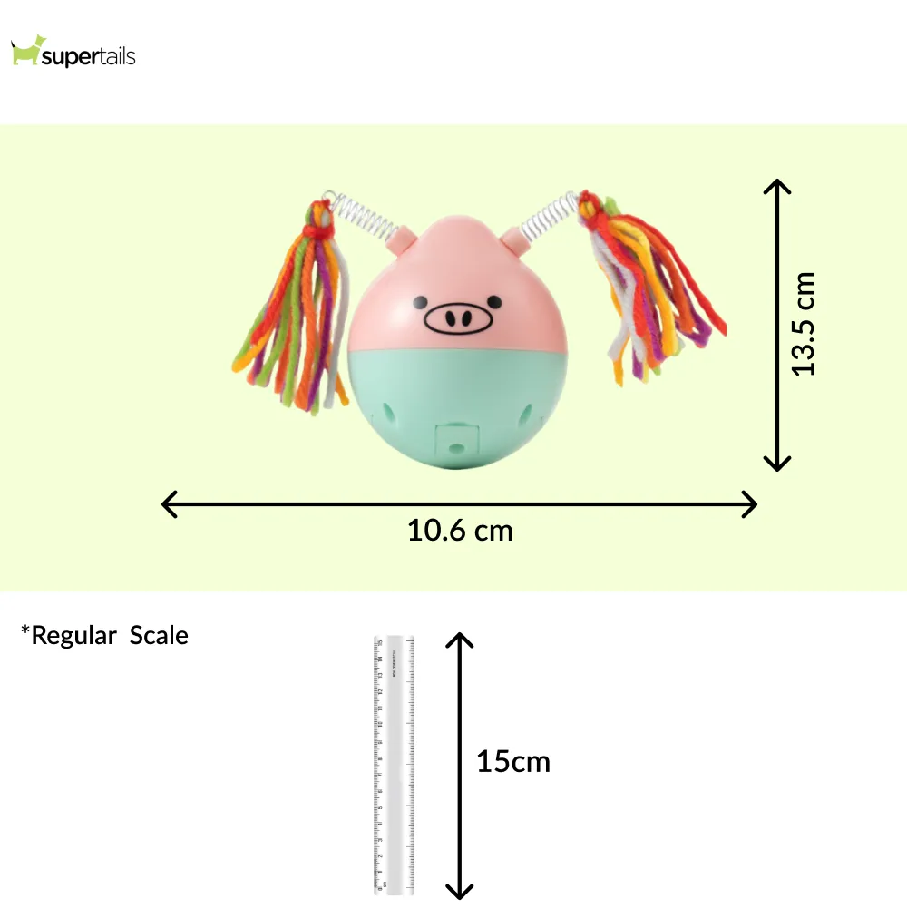 Fofos Crazy Tumbler Pig Toy for Cats