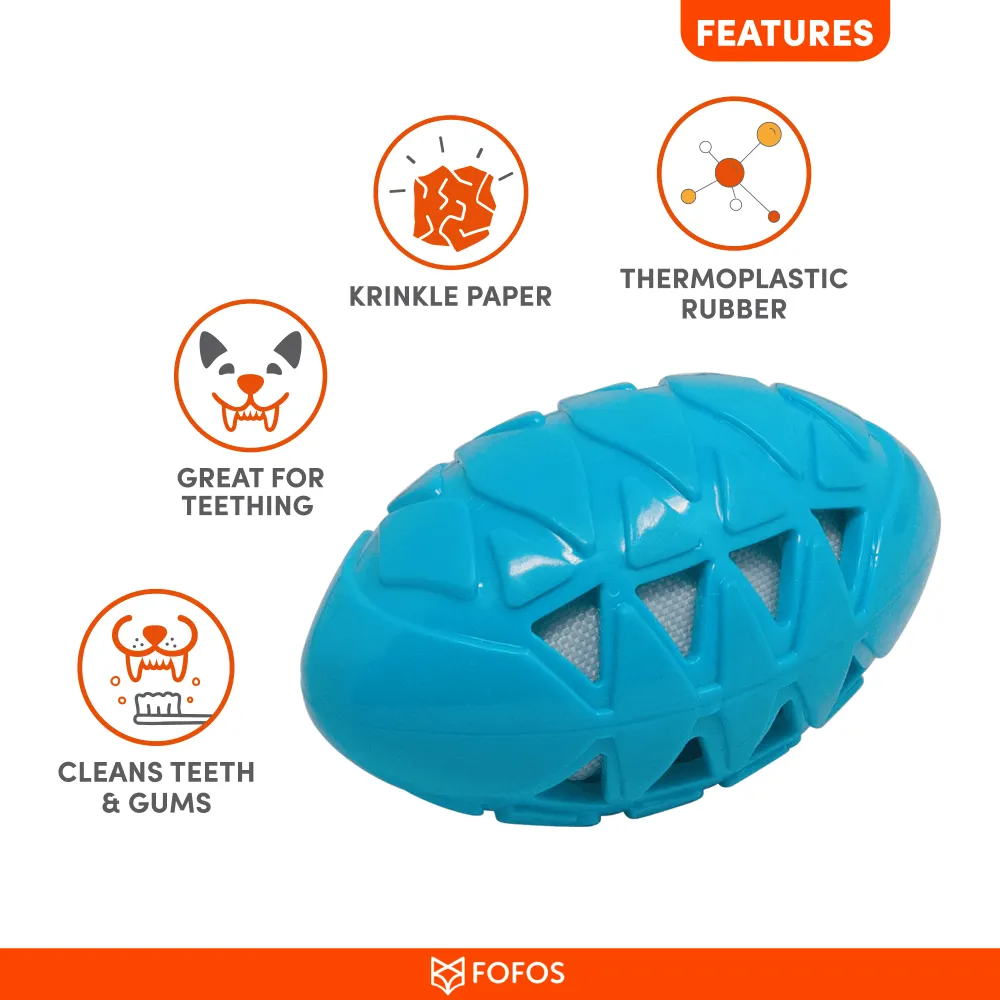 Fofos Crunch Football Toy for Dogs (Blue)