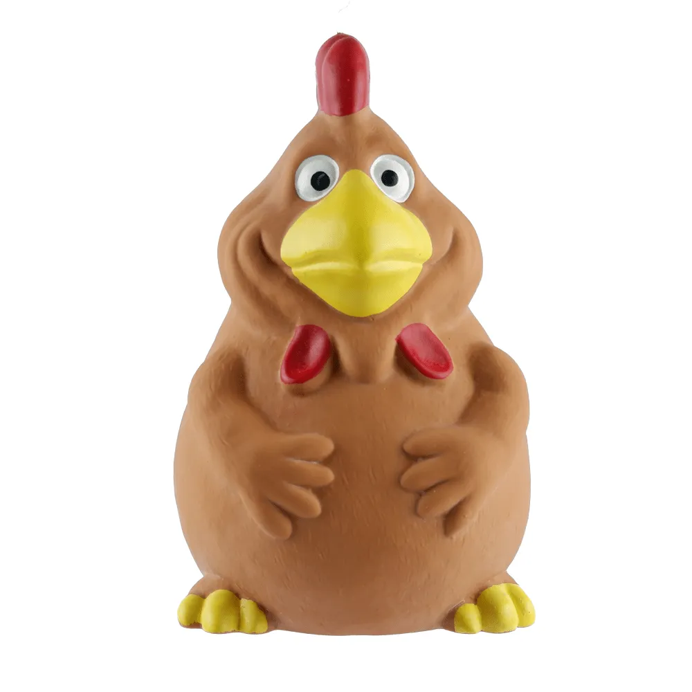 Fofos Latex Bi Rooster Toy for Dogs (Brown)