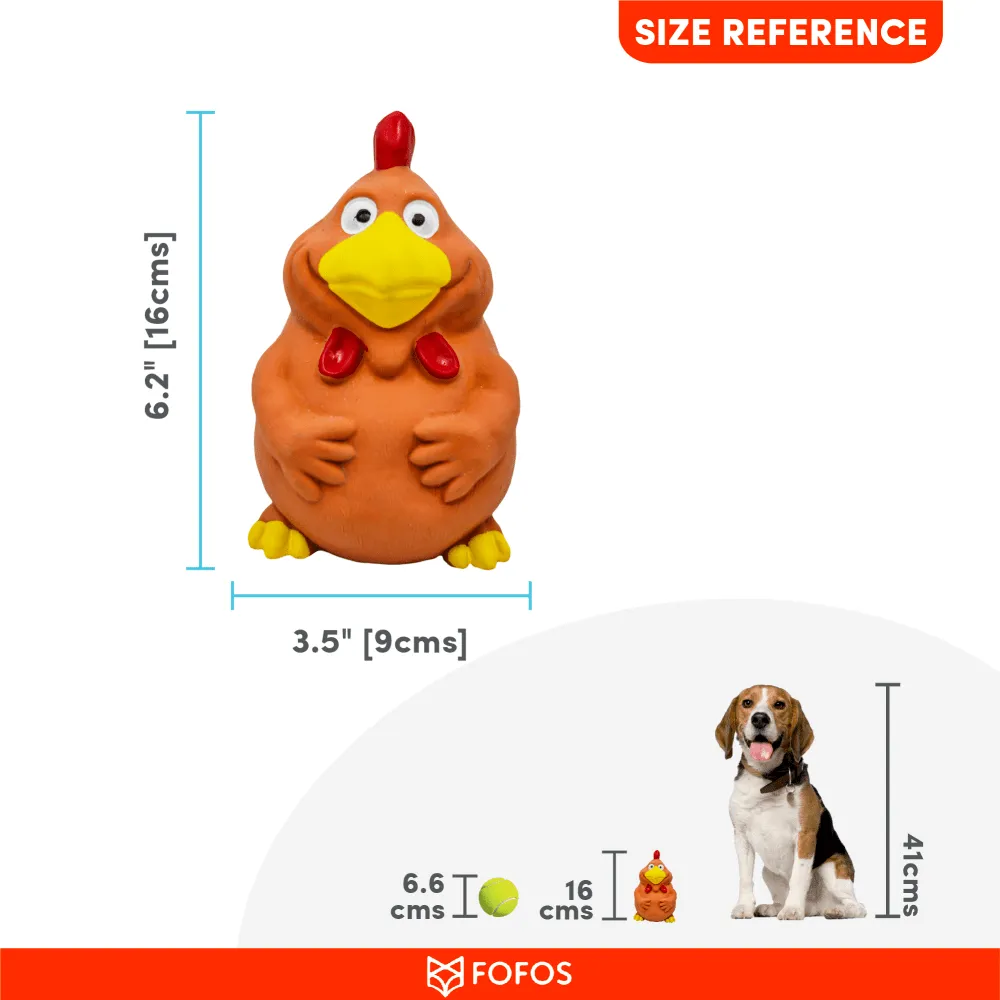 Fofos Latex Bi Rooster Toy for Dogs (Brown)