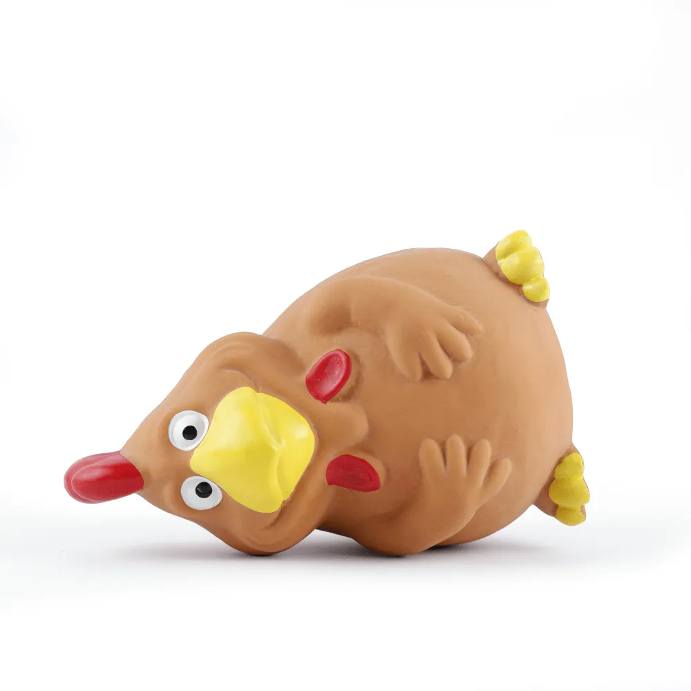 Fofos Latex Bi Rooster Toy for Dogs (Brown)