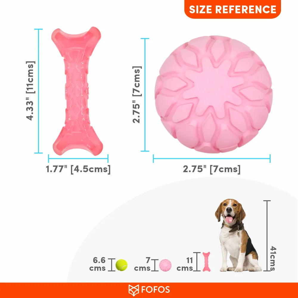 Fofos Milk Bone & Ball Toy for Dogs (Pink)