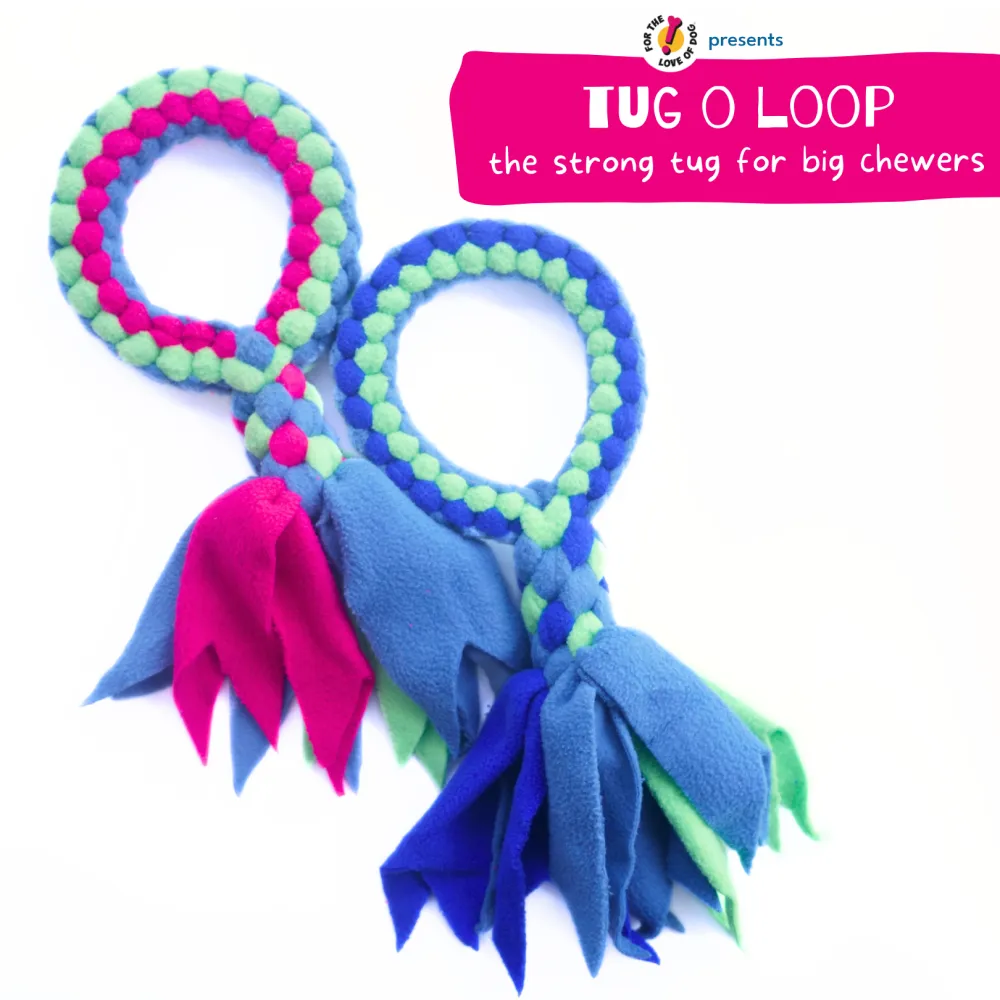 For The Love Of Dog Tug O Loop Toy for Dogs (Blue/Green)