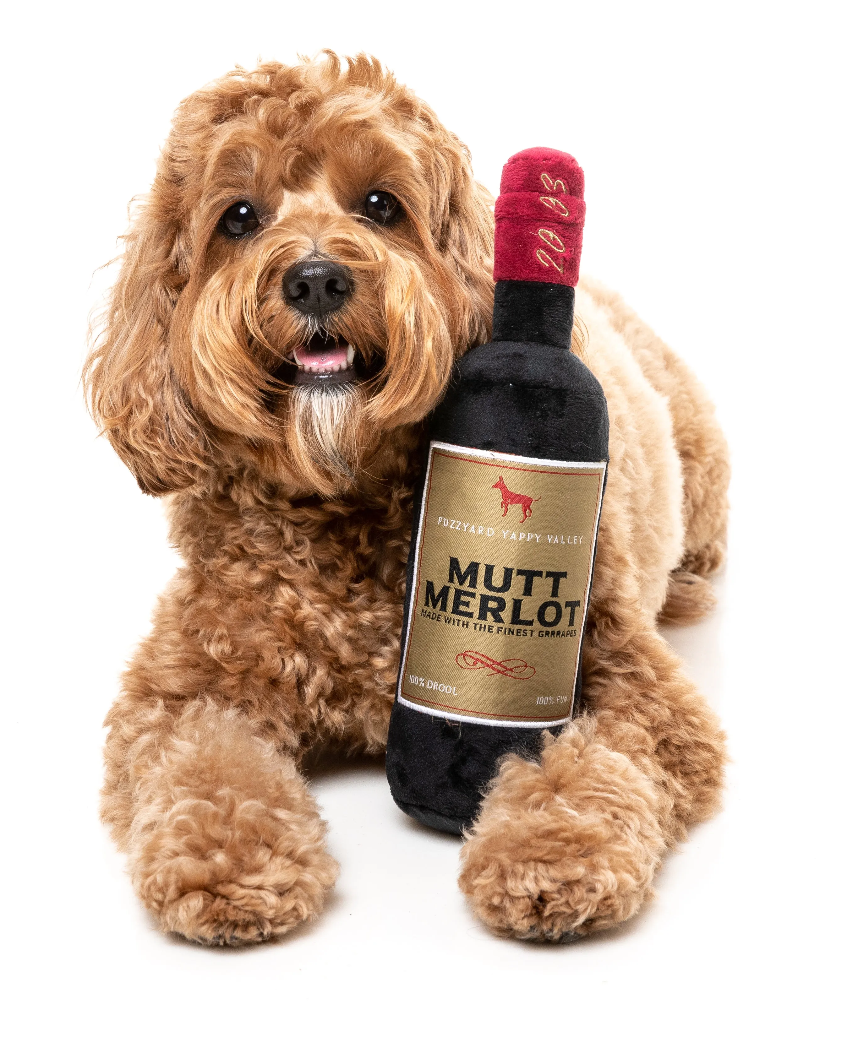 FuzzYard Squeaky Booze Plush Dog Toy (Mutt Merlot)