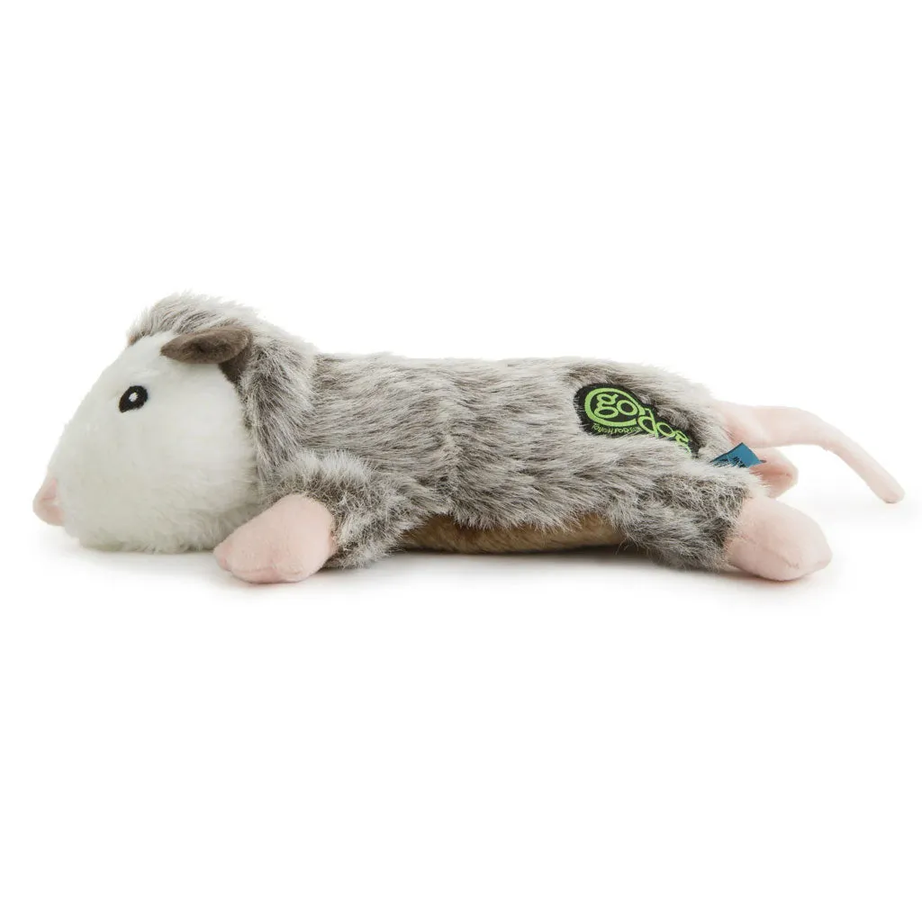 GoDog Flatz Opossum Squeaky Plush Dog Toy, Large