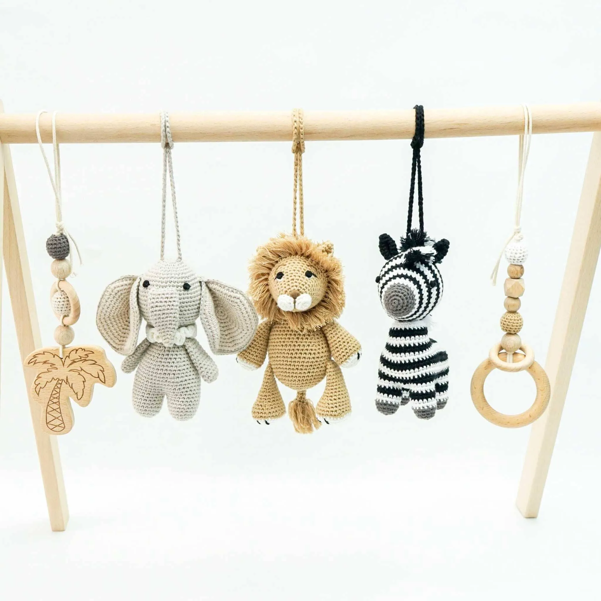 Handmade Crochet Toys for Baby Gym | Safari