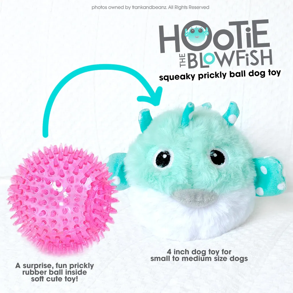 Hootie Blowfish Rough Play Squeaky Ball Dog Toys for Small Medium Dogs