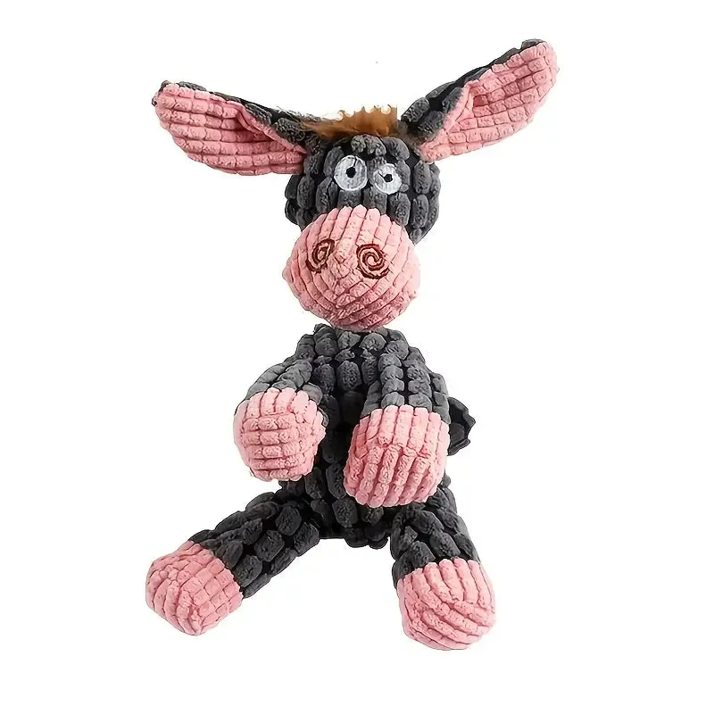 Interactive Plush Chew Toy - Donkey & Dog Styles