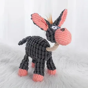 Interactive Plush Chew Toy - Donkey & Dog Styles