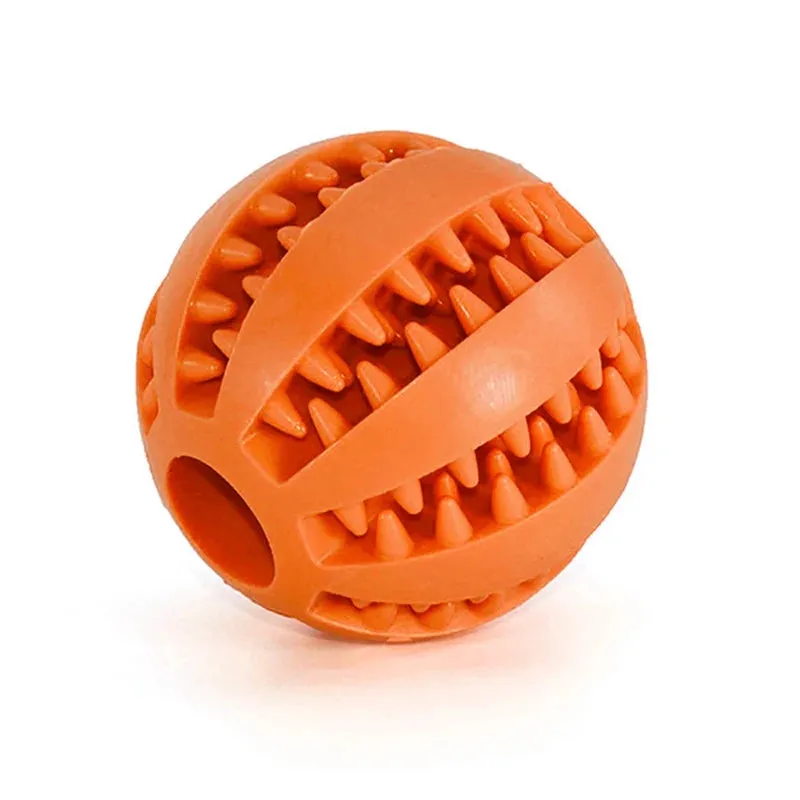 Interactive Rubber Chew Ball for Dogs and Cats – Tooth Cleaning Food Dispensing Ball