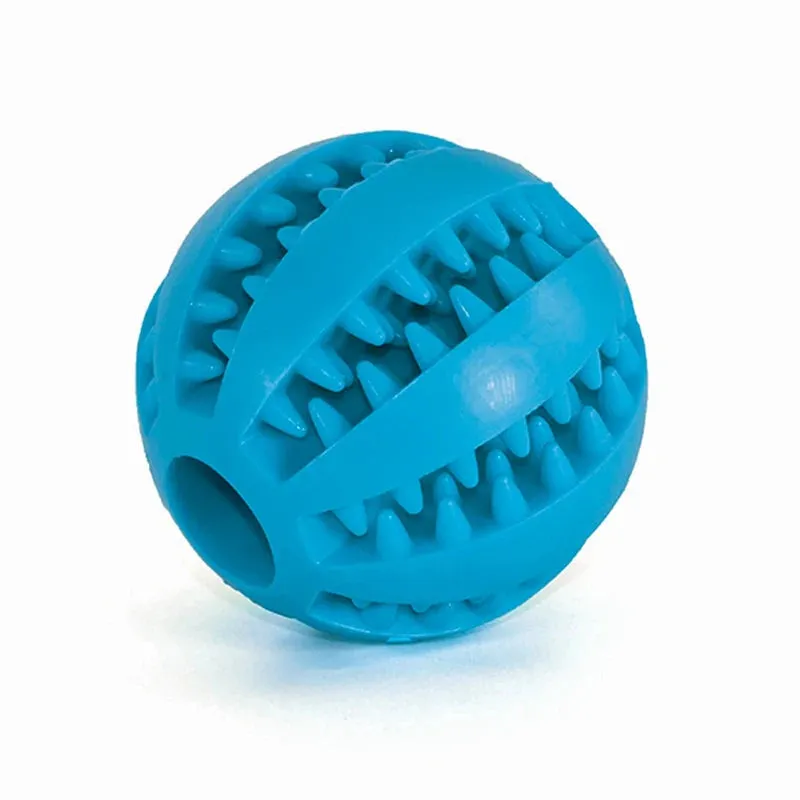 Interactive Rubber Chew Ball for Dogs and Cats – Tooth Cleaning Food Dispensing Ball