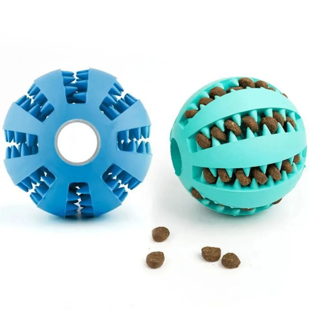 Interactive Rubber Chew Ball for Dogs and Cats – Tooth Cleaning Food Dispensing Ball