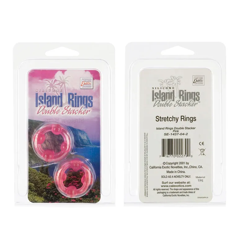 Island Rings Double Stackers - Pink