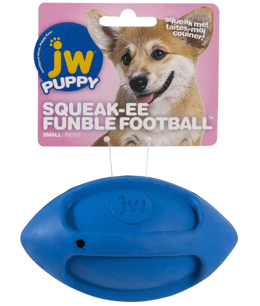 JW Squeak-ee Funble Football Puppy Toy