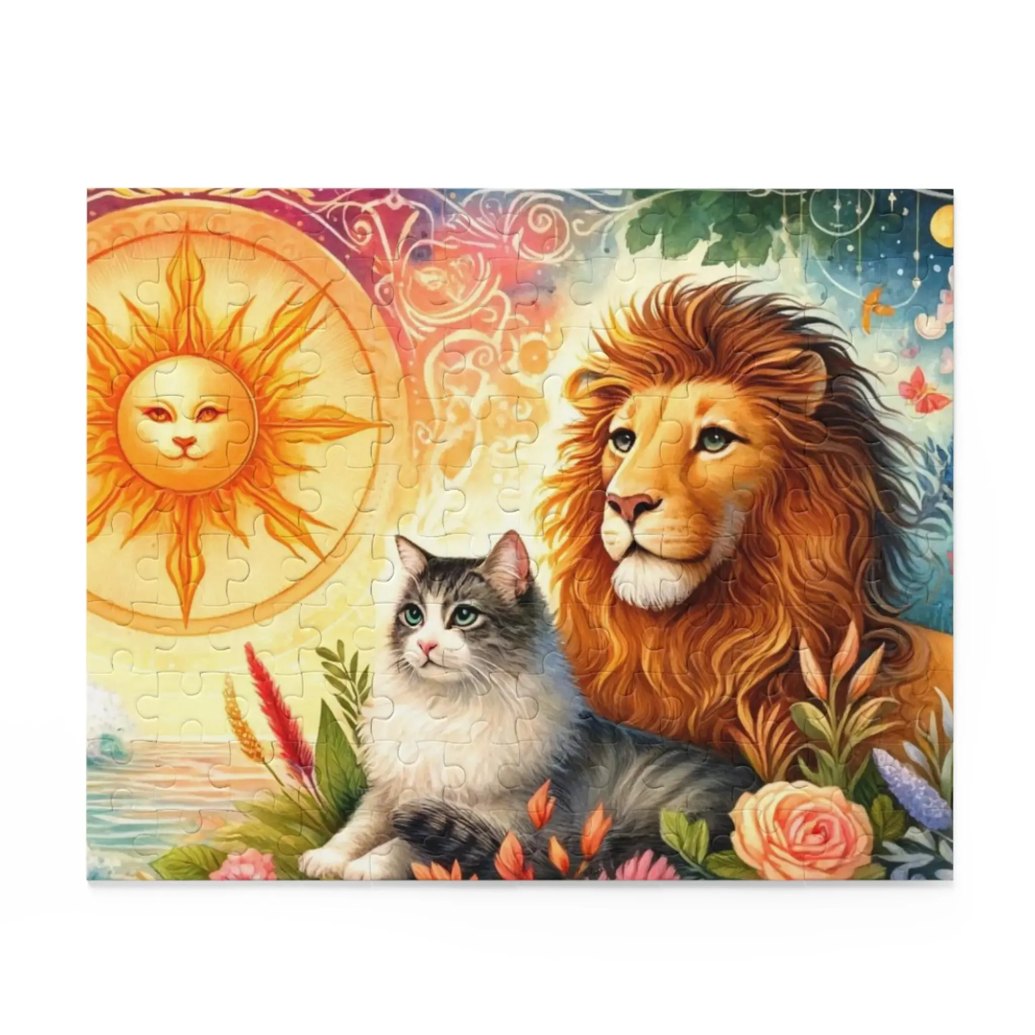 Leo Zodiac Birthday Puzzle - Cat Lover Gift 120, 252, or 500 -piece options