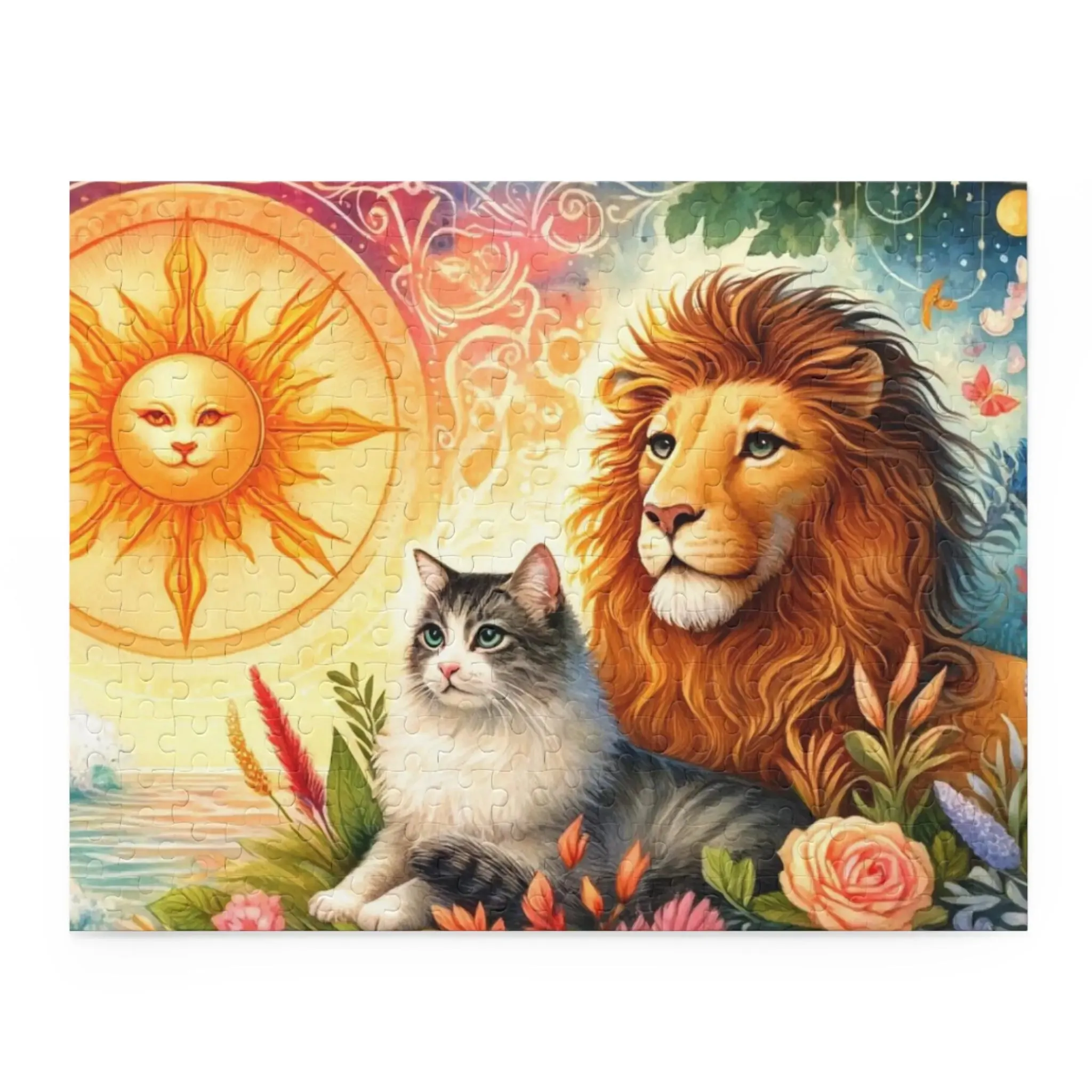 Leo Zodiac Birthday Puzzle - Cat Lover Gift 120, 252, or 500 -piece options