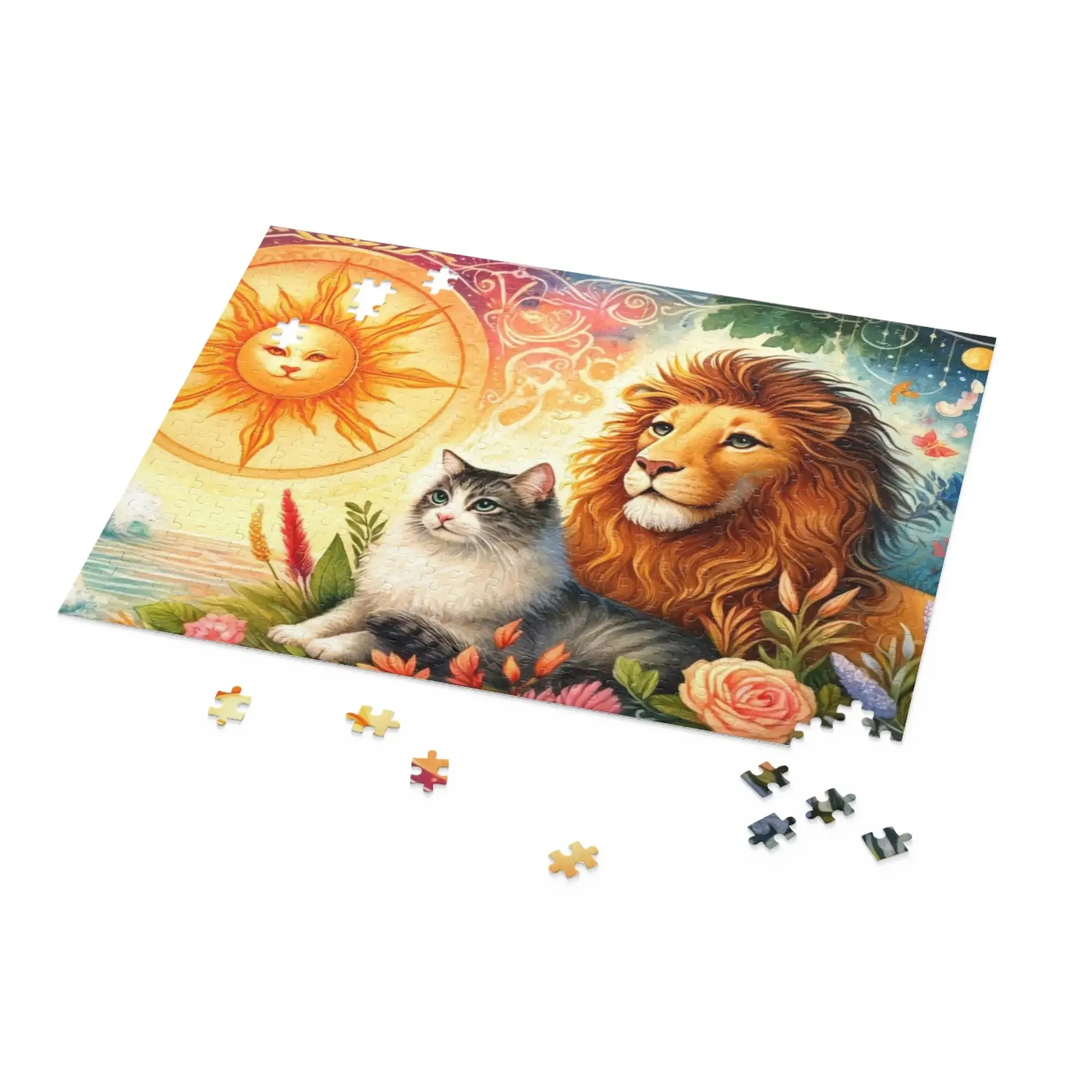 Leo Zodiac Birthday Puzzle - Cat Lover Gift 120, 252, or 500 -piece options