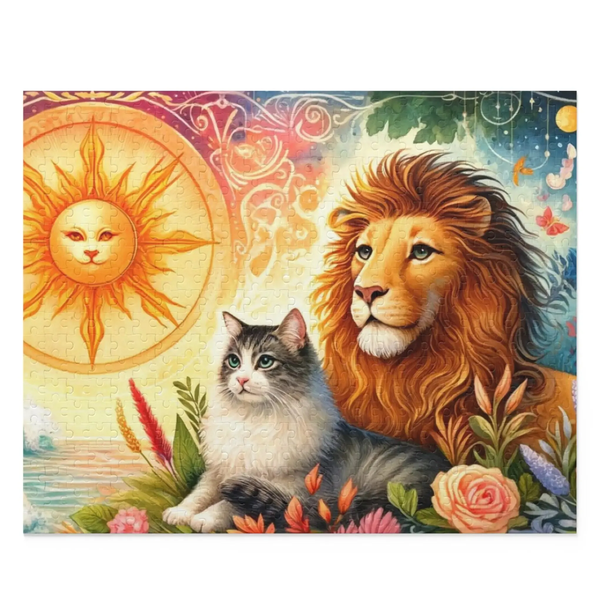 Leo Zodiac Birthday Puzzle - Cat Lover Gift 120, 252, or 500 -piece options