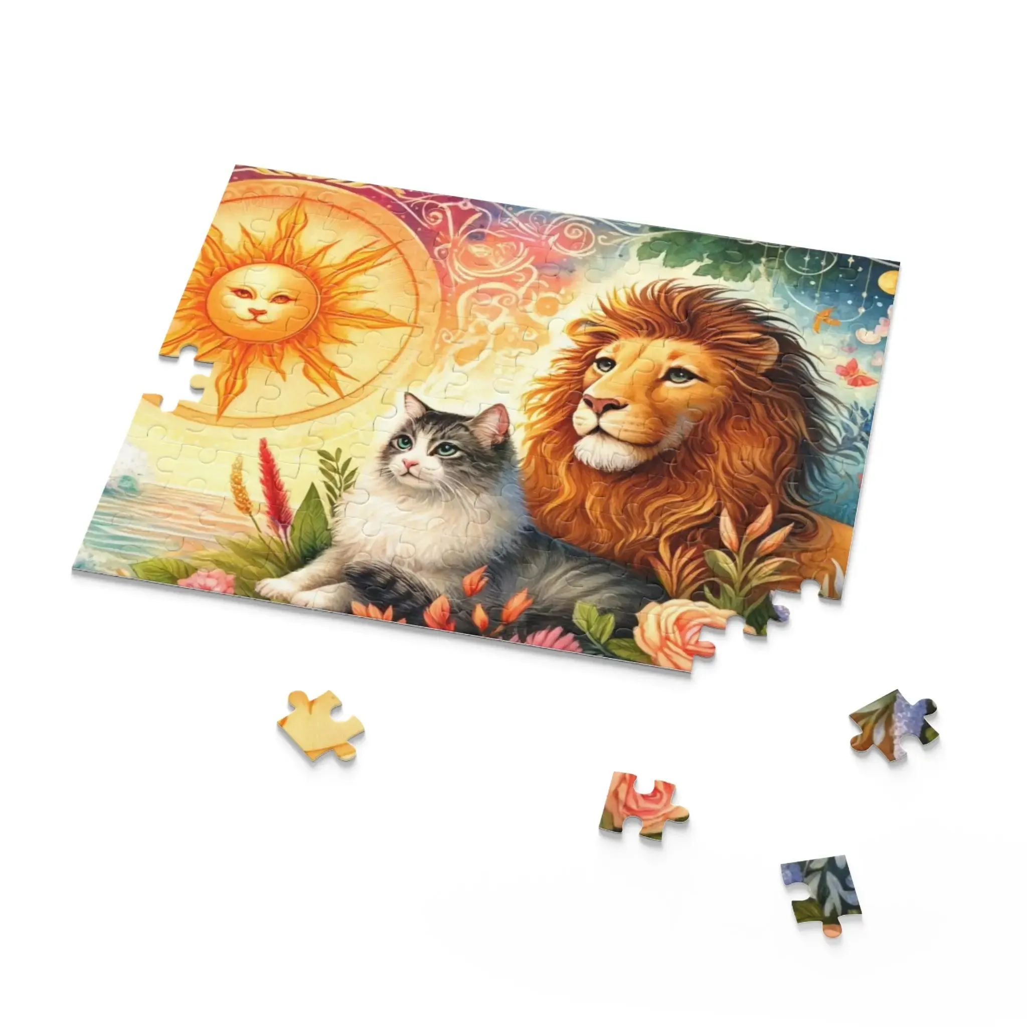 Leo Zodiac Birthday Puzzle - Cat Lover Gift 120, 252, or 500 -piece options