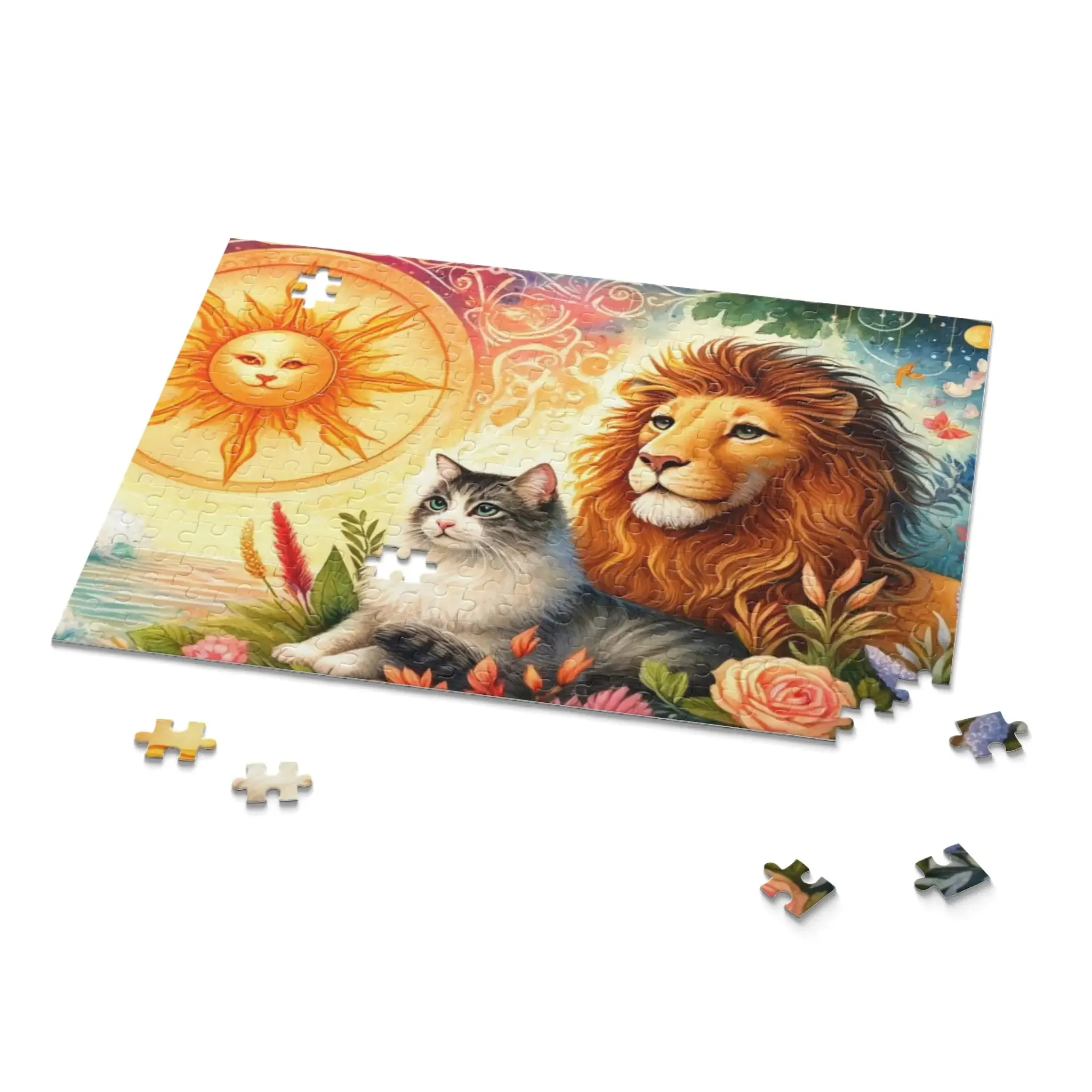 Leo Zodiac Birthday Puzzle - Cat Lover Gift 120, 252, or 500 -piece options