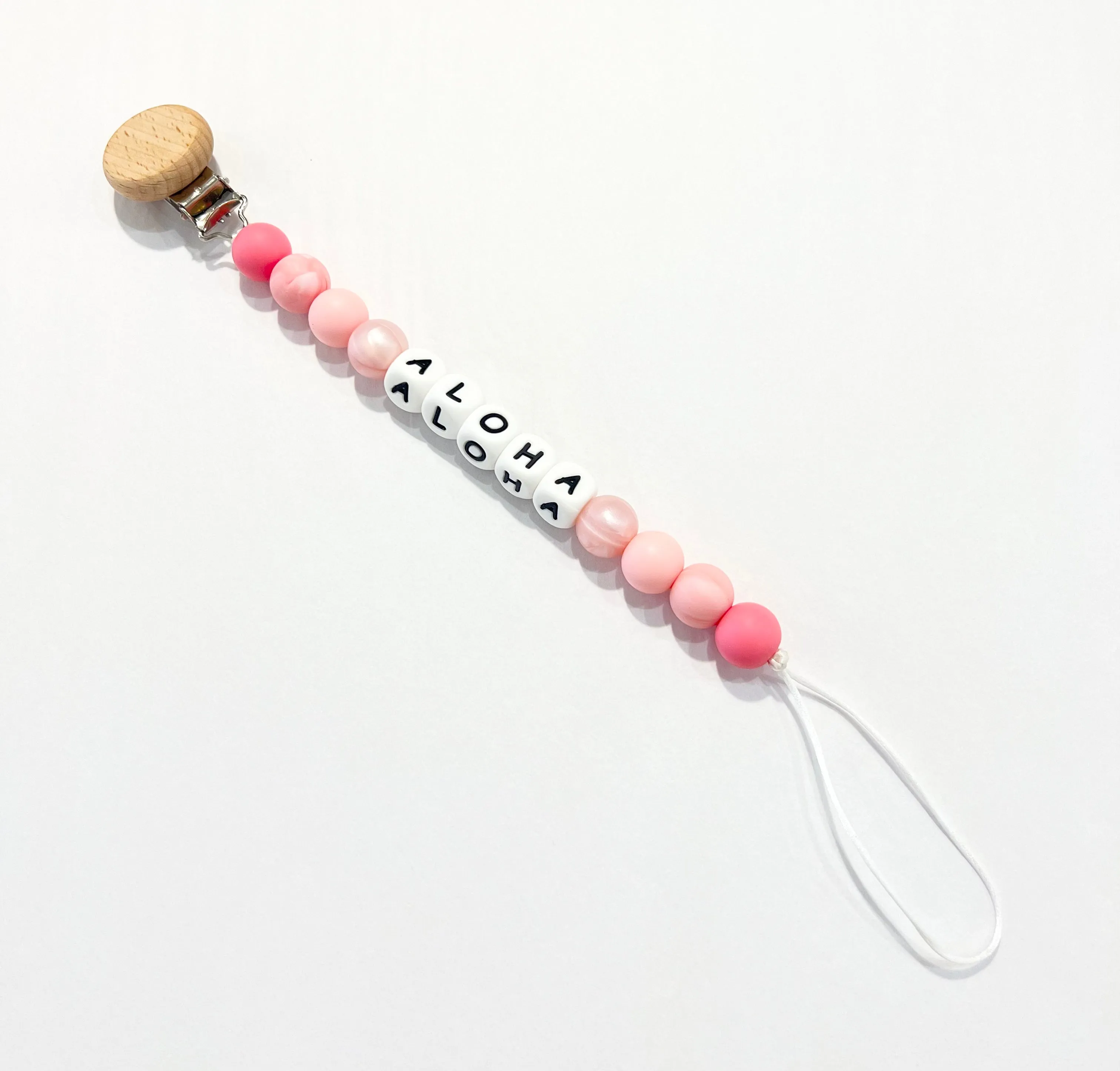 MADE IN HAWAII ALOHA Paci Clip - Pink Pearl