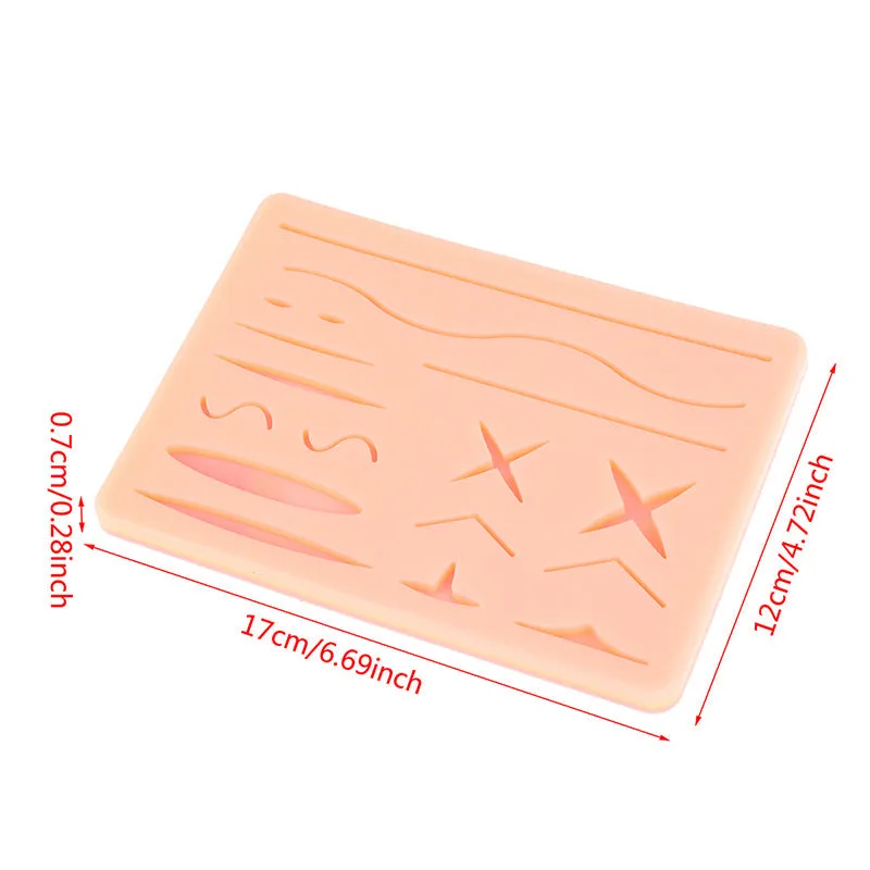 Medical Practice Traumatic Simulation Wounds  Training Teaching Model Reusable Surgical Suture Kit Pad Silicone Fake Skin Suture