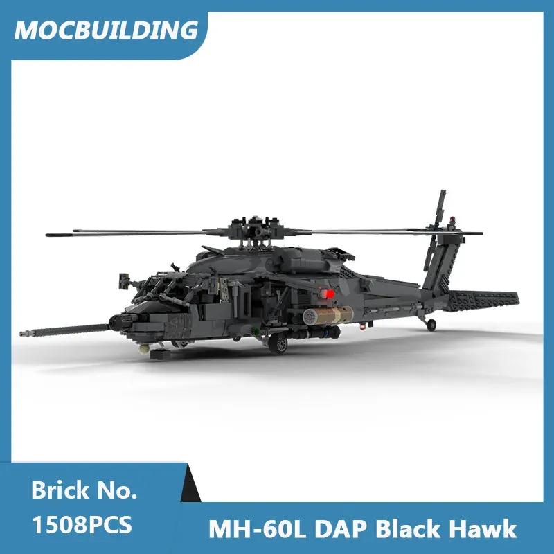 MOC NON  MOC MOC Building Blocks MH-60L DAP Black Hawk Airaft Model DIY Assembled Bricks Educational Creative Toys  Kids  1508PCS