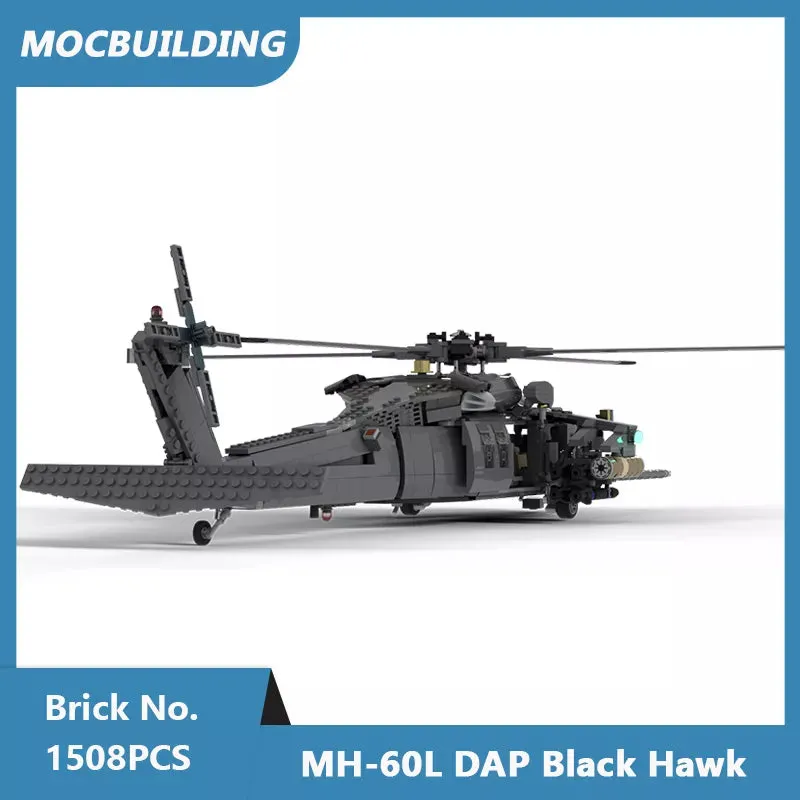 MOC NON  MOC MOC Building Blocks MH-60L DAP Black Hawk Airaft Model DIY Assembled Bricks Educational Creative Toys  Kids  1508PCS