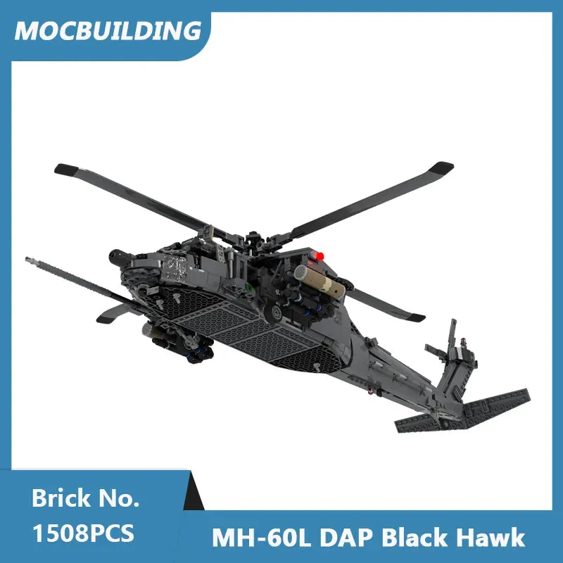 MOC NON  MOC MOC Building Blocks MH-60L DAP Black Hawk Airaft Model DIY Assembled Bricks Educational Creative Toys  Kids  1508PCS