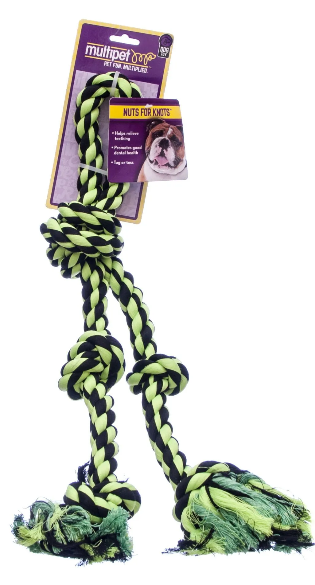 Nuts for Knots Rope Dog Tug Toy with 2 Danglers