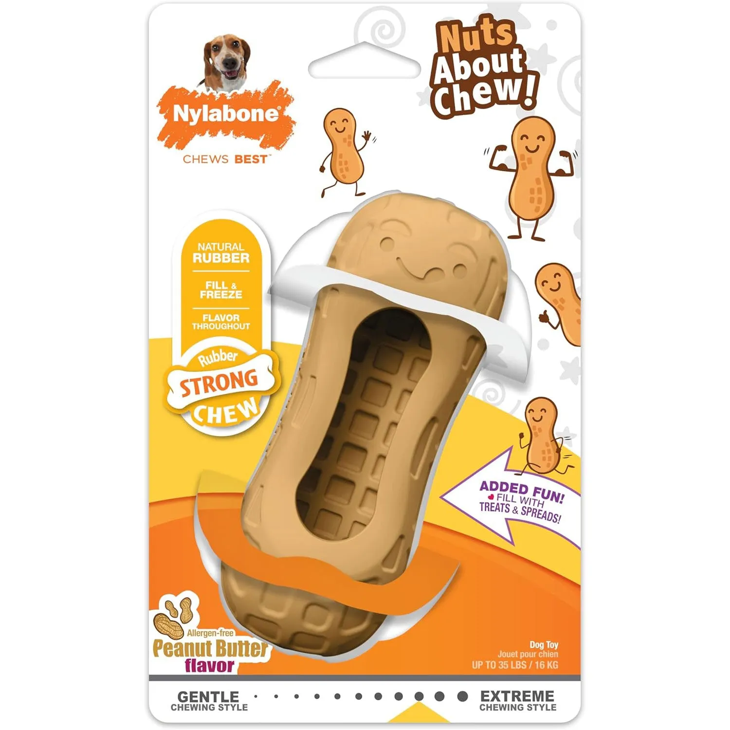 Nylabone Strong Chew Fillable Peanut Dog Toy