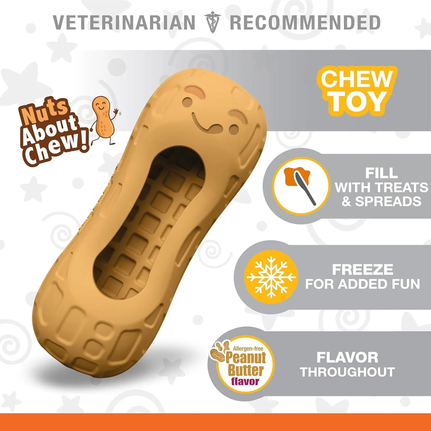 Nylabone Strong Chew Fillable Peanut Dog Toy