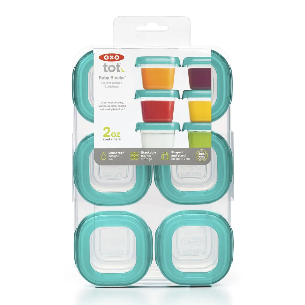 OXO Tot 6-Pack Baby Food Storage Blocks - Teal (2oz)