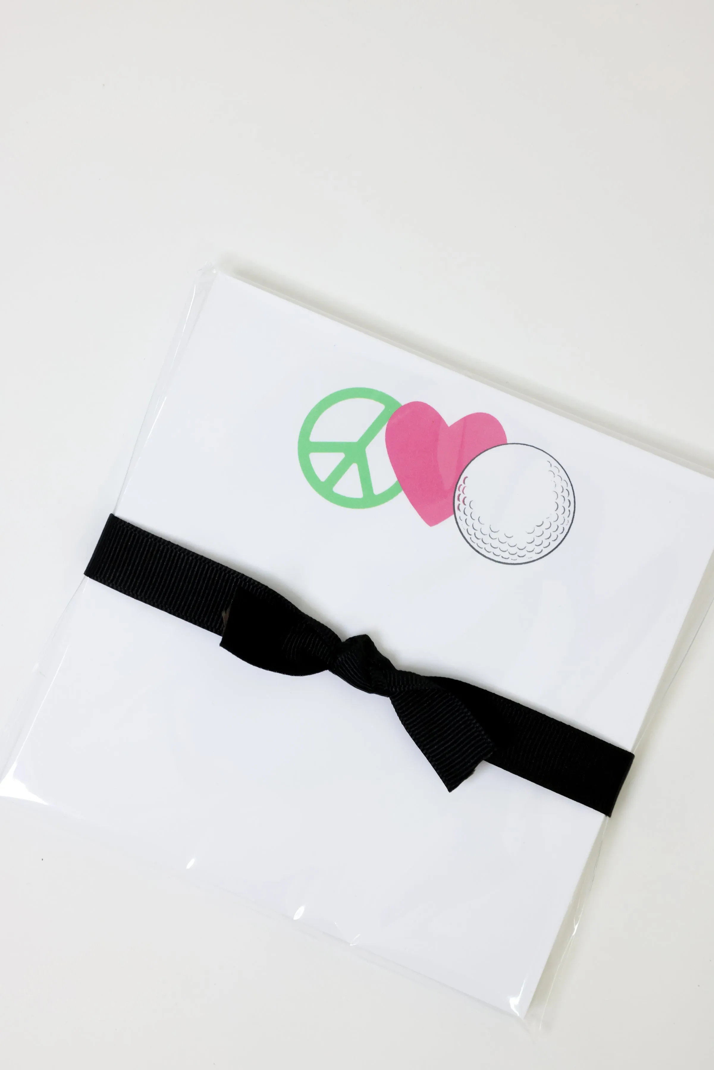 Peace, Heart, Golf Ball Doodle Notepad